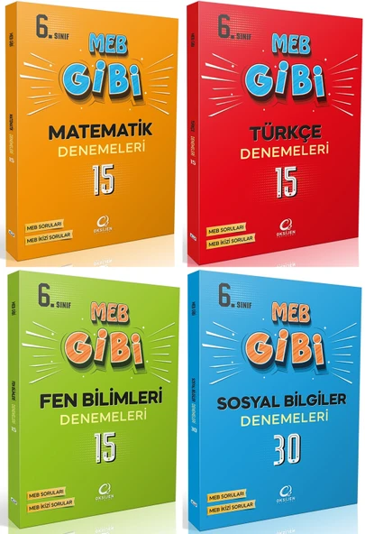 Oksijen 6. Sınıf Matematik + Türkçe + Fen + Sosyal Lgs Gibi Branş Denemeleri Seti 4 Kitap ürün görseli 1