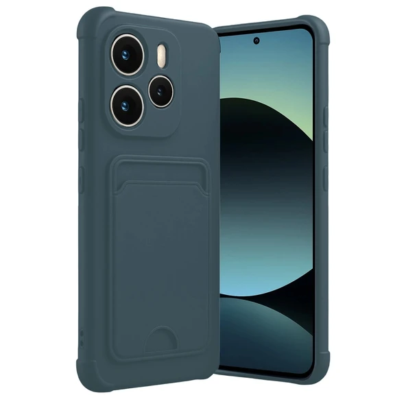 Xiaomi Redmi Note 14 4g Kelvin Kartvizitli Silikon - Koyu Yeşil ürün görseli 1