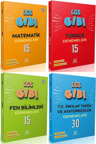 Oksijen 8. Sınıf Matematik + Türkçe + Fen + İnkılap Lgs Gibi Branş Denemeleri Seti 4 Kitap ürün görseli 1