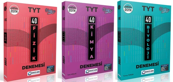 Oksijen Tyt Fizik + Kimya + Biyoloji Denemesi Seti 3 Kitap ürün görseli 1