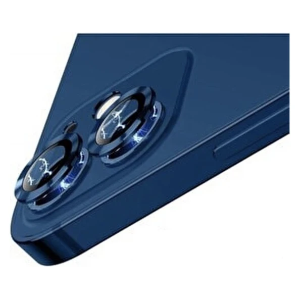 Apple iPhone 11 Kamera Koruyucu Lens Mercek Metal Çerçeveli 2li Set Mavi Blue ürün görseli 1