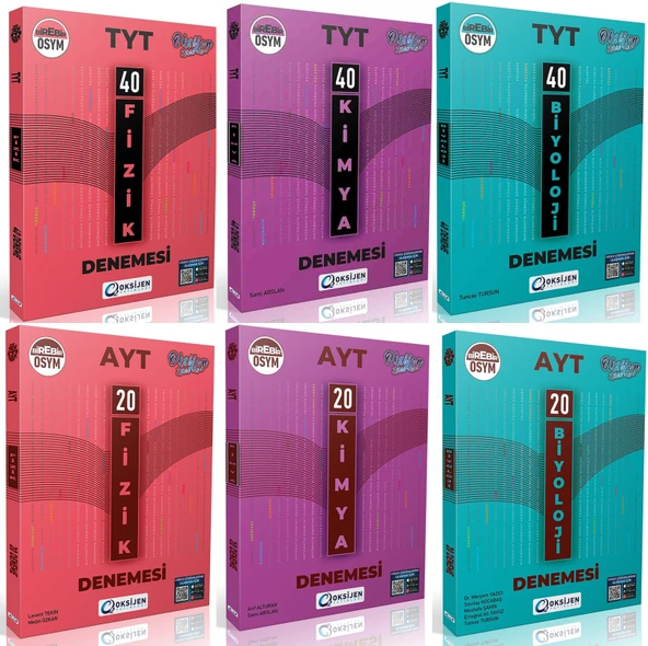 Oksijen Tyt Ayt Fizik + Kimya + Biyoloji Denemesi Seti 3 Kitap ürün görseli 1