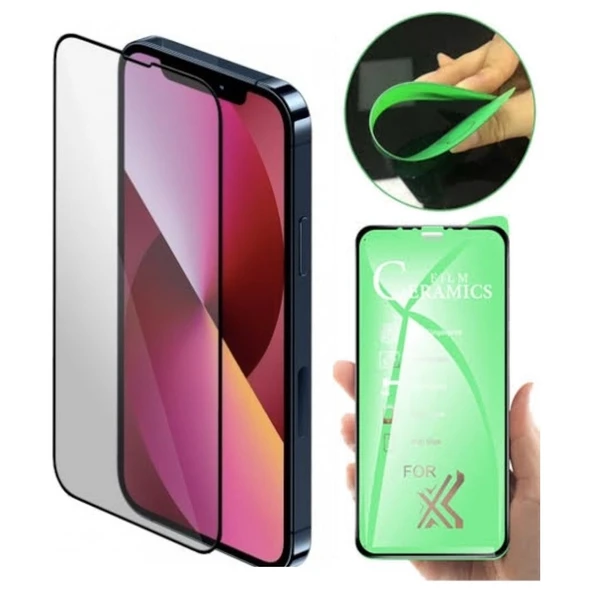 Apple iPhone 12 Pro Ekran Koruyucu Seramik Nano Cam Esnek Tam Full Kaplayan Kırılmaz ürün görseli 1