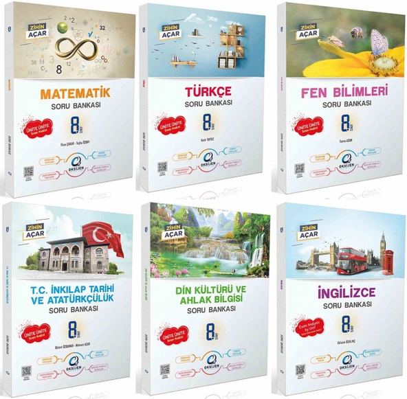 Oksijen 8. Sınıf Tüm Dersler Soru Bankası Seti Tam Set 6 Kitap ürün görseli 1