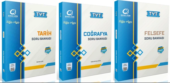 Oksijen Tyt Tarih + Coğrafya + Felsefe Soru Bankası Seti 3 Kitap ürün görseli 1