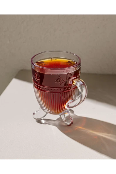 Abeille 4'lü Çay Fincanı - Şeffaf - 170 ml - Resim 2