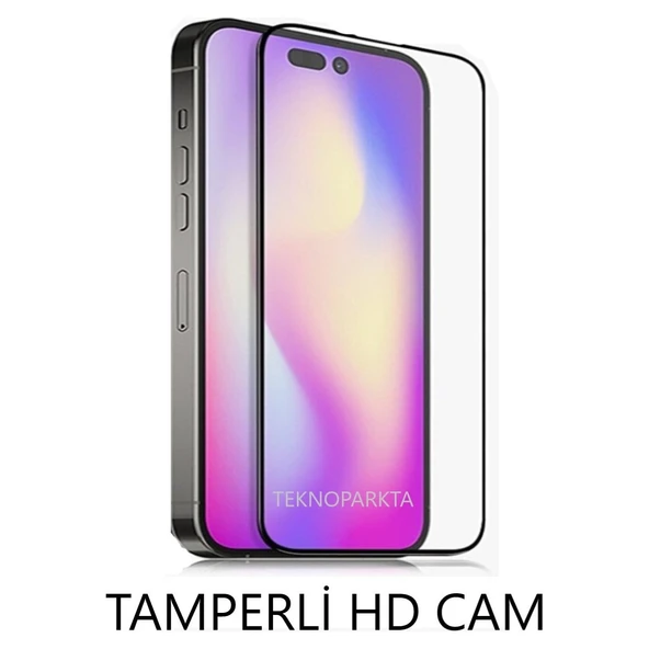 Iphone 14 Pro Ekran Koruyucu Tam Kapatan Tamperli Cam Kırılmaz Cam Full Hd Glass ürün görseli 1