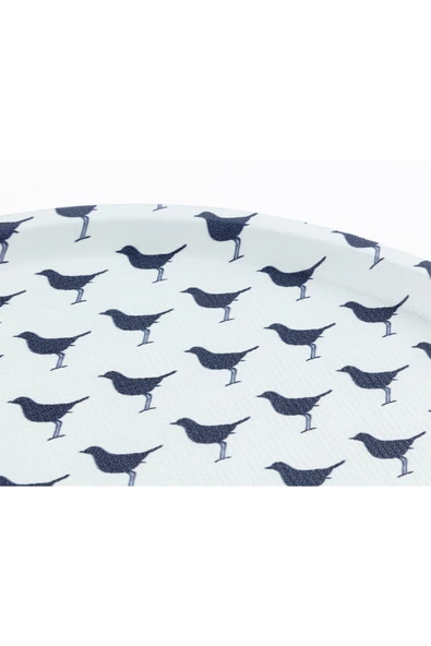 Rêve Bleu Oiseau Yuvarlak Tepsi - Resim 3