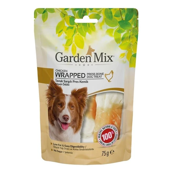 Garden Mix Tavuk Sargılı Pres Kemik Köpek Ödülü 75 Gr ürün görseli 1