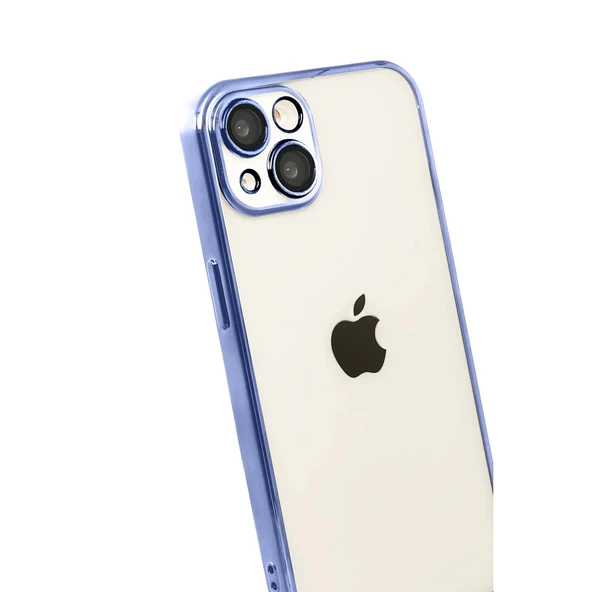 Apple İphone 15 Razer Lensli Silikon - Açık Mavi - Resim 3