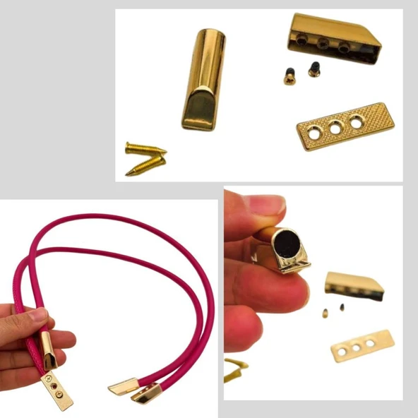 Angel Çanta Aksesuar 8 Mm Light Gold Renk Vidalı Kulpluk 2 Adet ürün görseli 1