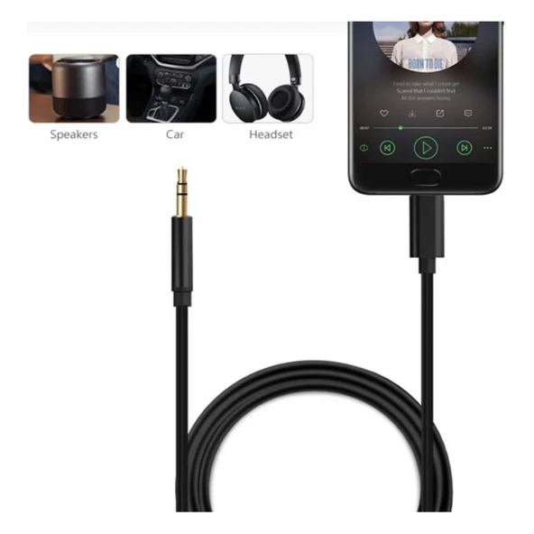 Iphone 15 Pro Aux Kablo Type C Örgü Hasır Dac Çipli Kablo - Resim 4
