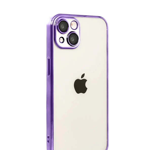 Apple İphone 15 Razer Lensli Silikon - Mor - Resim 2