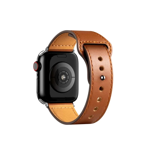 Apple Watch 38mm Kr415 Luaz Deri Kordon - Kahverengi ürün görseli 1