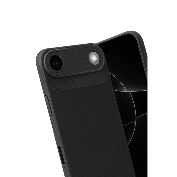 Apple İphone 17 Air Auto Focus Karbon Kapak - Siyah - Resim 3