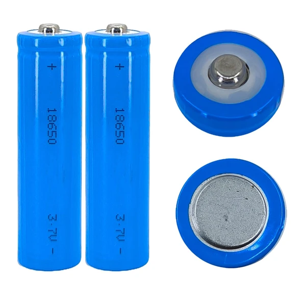 Hedyex 18650 Şarjlı Pil Çıkıntılı Başlıklı Fener Pili 3.7V Li-ion 2li ürün görseli 1