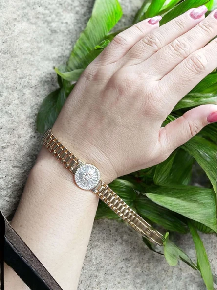 14K Gold Renkli Vip Seri Rolin Yuvarlak Taşlı Bileklik ürün görseli 1