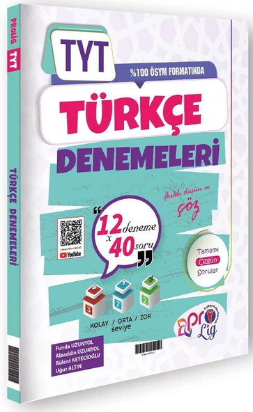 Prolig YKS TYT Türkçe 12 Deneme Çözümlü Prolig Yayınları ürün görseli 1