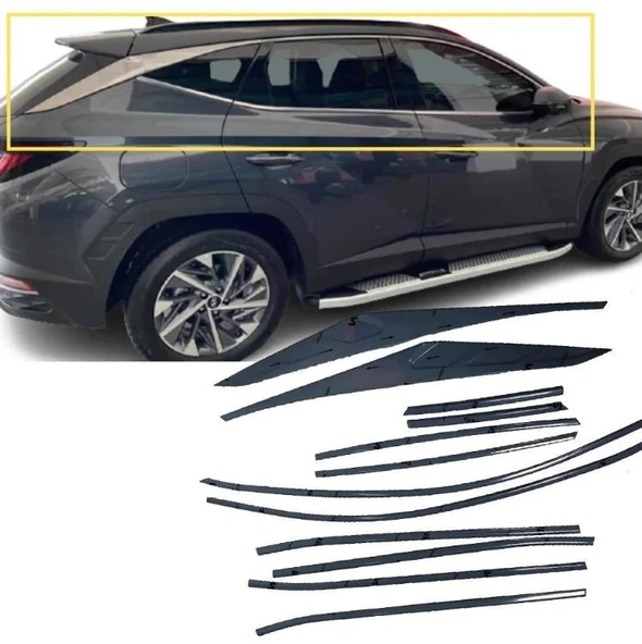 Hyundai Tucson Cam Çerçevesi Çıtası Krom Tamtur 2021+ ürün görseli 1