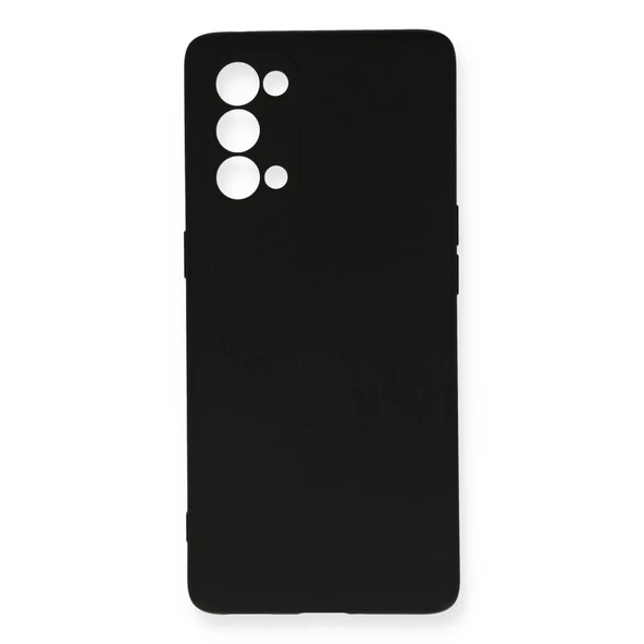 Oppo Reno 5 Pro Kılıf Nano İçi Kadife Silikon - Siyah ürün görseli 1