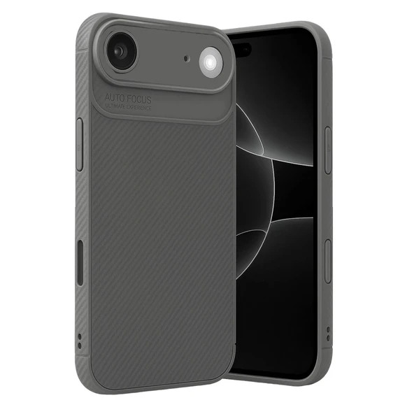 Apple İphone 17 Air Auto Focus Karbon Kapak - Gri ürün görseli 1