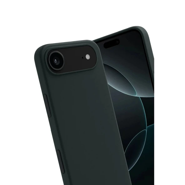 Apple İphone 17 Air First Silikon - Koyu Yeşil - Resim 3