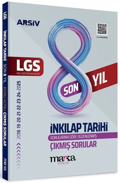 Marka 2026 8. Sınıf LGS İnkılap Tarihi Çıkmış Sorular Son 8 Yıl Konularına Göre Çözümlü Arşiv Serisi Marka Yayınları ürün görseli 1