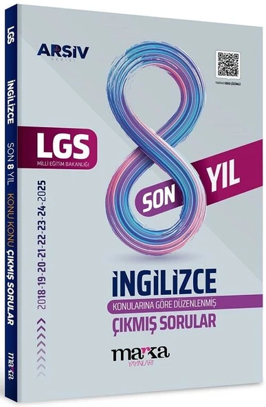 Marka 2026 8. Sınıf LGS İngilizce Çıkmış Sorular Son 8 Yıl Konularına Göre Çözümlü Arşiv Serisi Marka Yayınları ürün görseli 1