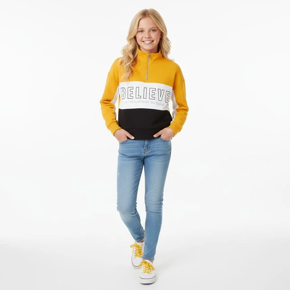 Believe Kız Çocuk Sweatshirt - Resim 3
