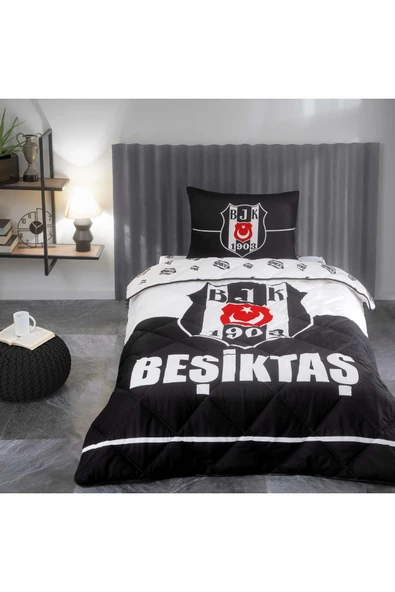 TAÇ - Beşiktaş Logo Lisanslı Tek Kişilik Yastık Yorgan Seti ürün görseli 1