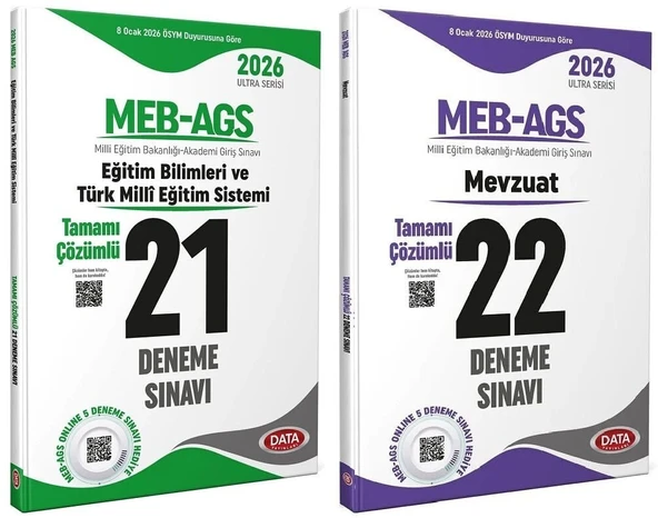 Data 2026 MEB-AGS Eğitim Bilimleri ve Türk Milli Eğitim Sistemi + Mevzuat 21+22 Deneme 2 li Set Ultra Serisi Data Yayınları ürün görseli 1