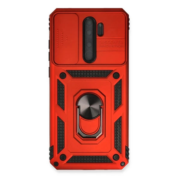 Xiaomi Redmi Note 8 Pro Kılıf Pars Lens Yüzüklü Silikon - Kırmızı ürün görseli 1
