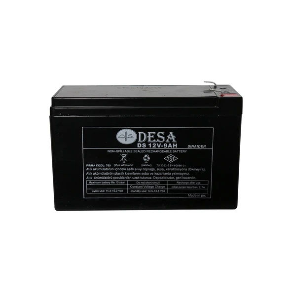 Tse Belgeli Desa 12V 9AH - 12V 9A Bakımsız Kuru Akü ürün görseli 1