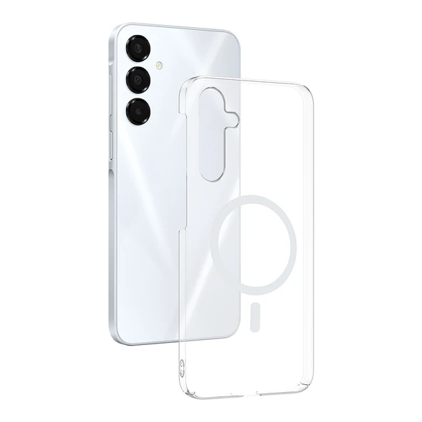 Galaxy A16 Kamera Korumalı M-Safe Şarj Özellikli Şeffaf Zore London Silikon Kapak ürün görseli 1