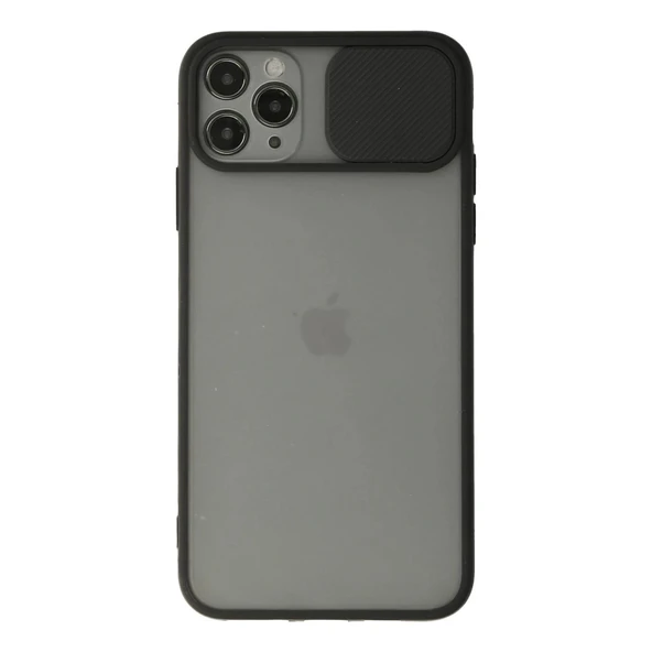 İphone 11 Pro Max Kılıf Palm Buzlu Kamera Sürgülü Silikon - Siyah ürün görseli 1