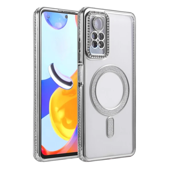 Xiaomi Redmi Note 12 Pro 4g Joke Simli Magneticsafe Kılıf - Gümüş ürün görseli 1