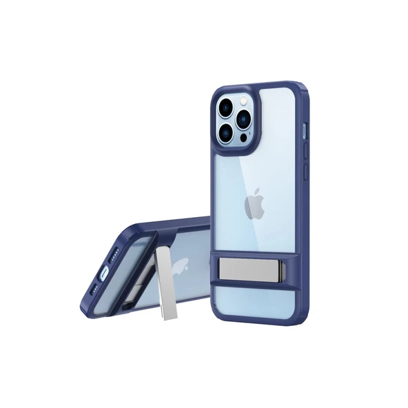 İphone 13 Pro Max Kılıf Rolet Stand Kapak - Lacivert ürün görseli 1