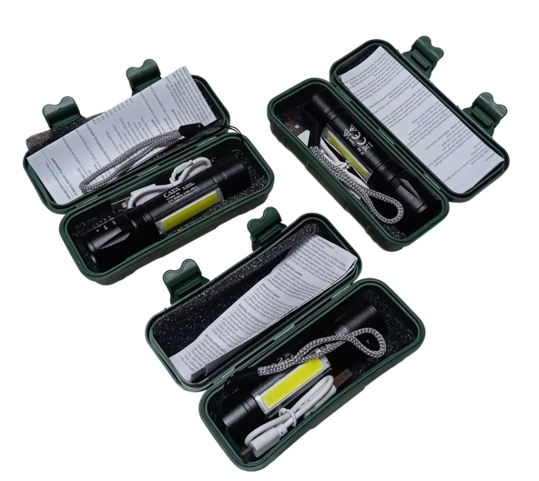 3 Adet Cata CT-8024 USB-C Şarj Edilebilir Su Geçirmez 3 Modlu Güçlü El Feneri 200lm 5W 3.7V Beyaz Işık ürün görseli 1