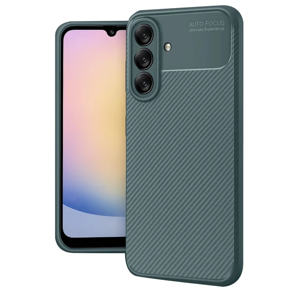 Samsung Galaxy A17 5g Auto Focus Karbon Kapak - Koyu Yeşil ürün görseli 1