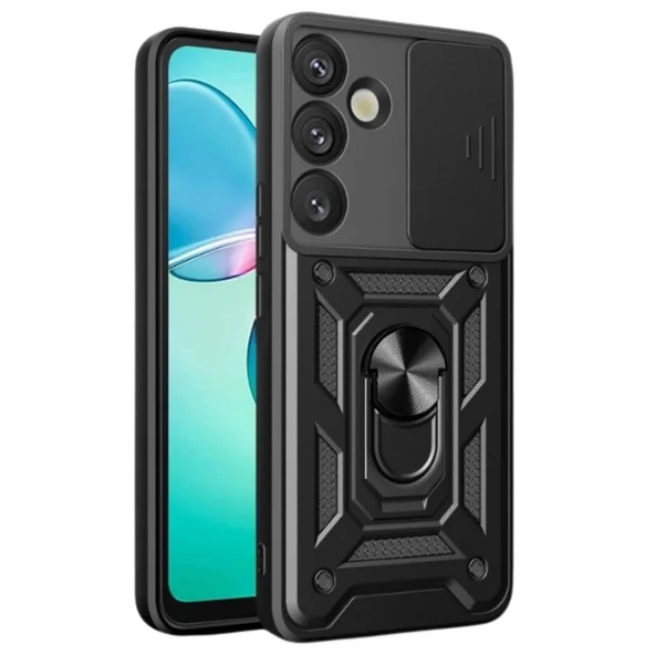 Samsung Galaxy A17 5g Pars Lens Yüzüklü Silikon - Siyah ürün görseli 1