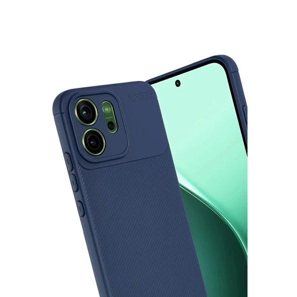Oppo Reno 14 Auto Focus Karbon Kapak - Lacivert - Resim 2