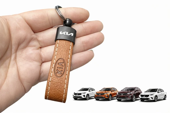 Kia Suni Deri Anahtarlık – Şık Tasarım, Dayanıklı Metal, Premium Görünüm Kahverengi 1 Adet ürün görseli 1