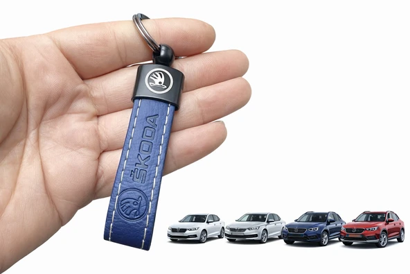 Skoda Uyumlu Suni Deri Anahtarlık – Şık Tasarım, Dayanıklı Kullanım Lacivert 1 Adet ürün görseli 1
