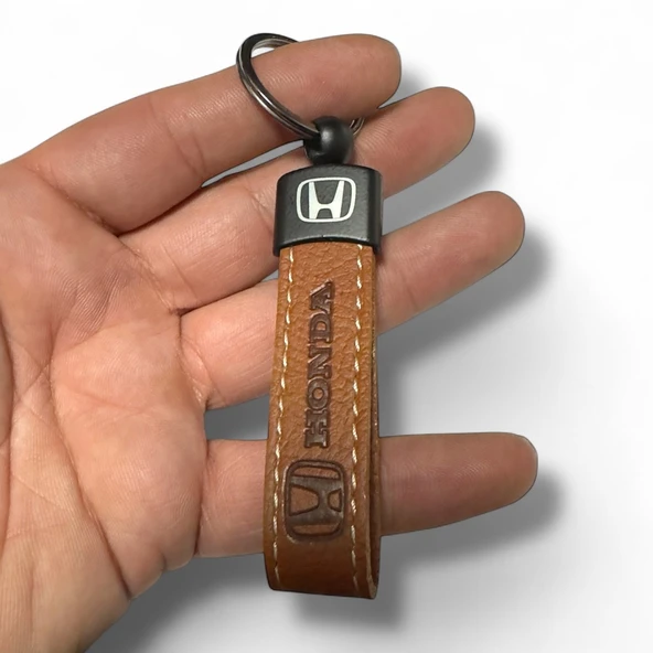 Honda Yazılı Ve Logolu Anahtarlık SUNİ DERİ KAHVERENGİ 1 ADET ürün görseli 1