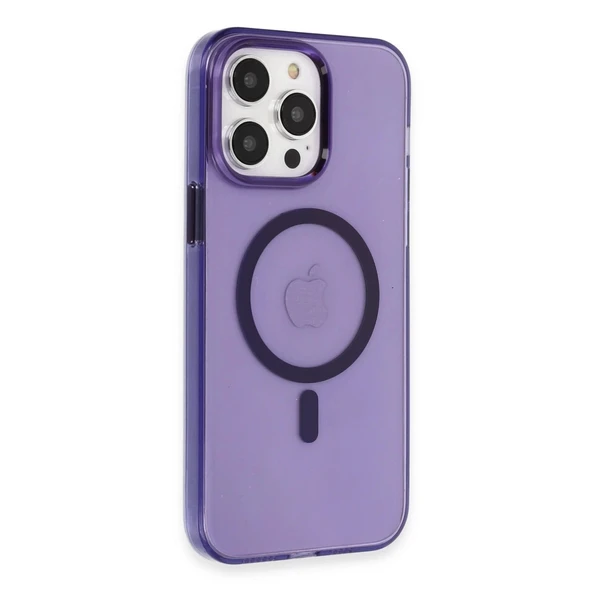 İphone 14 Pro Max Kılıf Tron Şeffaf Magsafe Kapak - Derin Mor ürün görseli 1