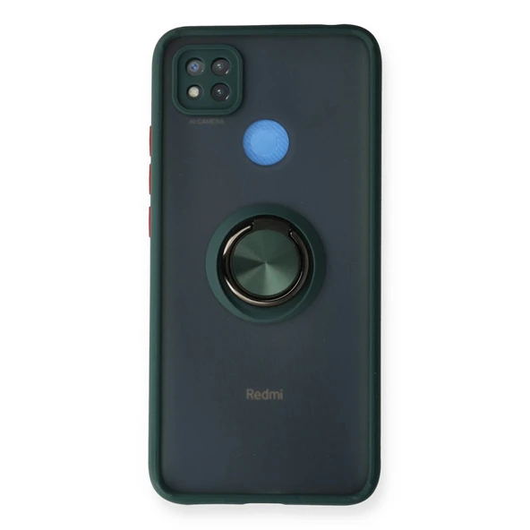 Xiaomi Redmi 9c Kılıf Montreal Yüzüklü Silikon Kapak - Yeşil ürün görseli 1