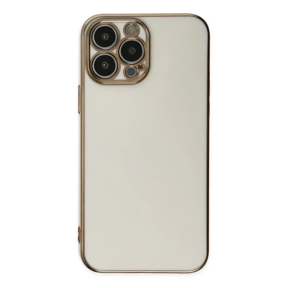 İphone 14 Pro Max Kılıf Volet Silikon - Beyaz - Resim 2