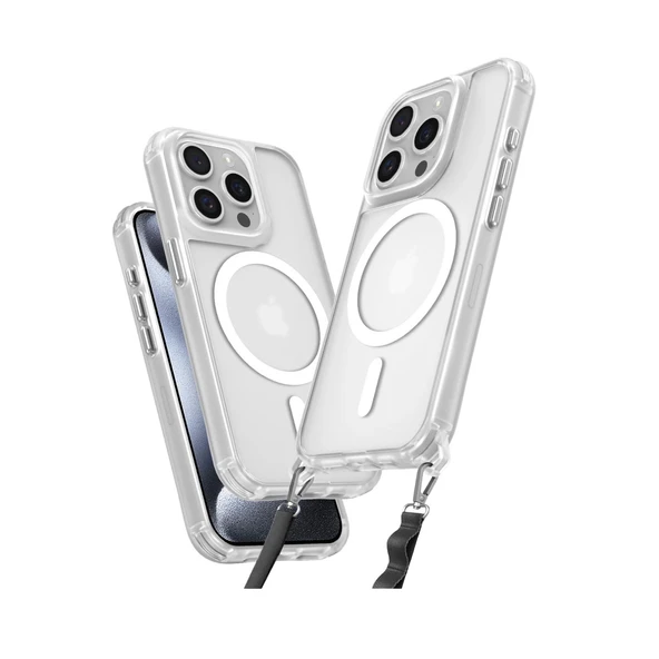 İphone 15 Pro Max Kılıf Enka Magsafe Silikon Kılıf - Şeffaf ürün görseli 1