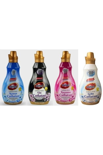 KONSANTRE ÇAMAŞIR YUMUŞATICI KOMŞU- ELTİ - KAYNANA - GELİN ÇATLATAN 1440 ML X 4 LÜ SET ürün görseli 1