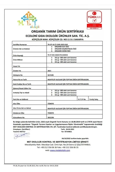OG ORGANİK DUT ÖZÜ 315GR - Resim 2